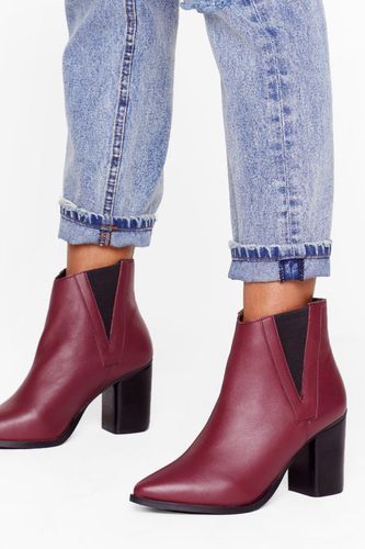 My Best Side Leather Heeled Boots - Burgundy