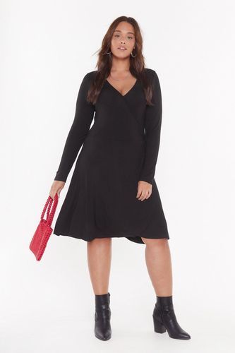 A Plus Looks Wrap Jersey Dress - Black