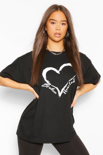 Broken Hearted Graphic T-Shirt - Black - S