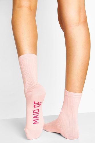 Maid Of Honour Ribbed Socks - Pink - One Size