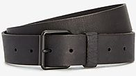 Black Leather Prong Buckle Belt