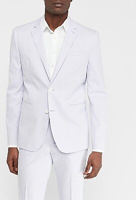 Slim Lavender Striped Cotton-Blend Suit Jacket