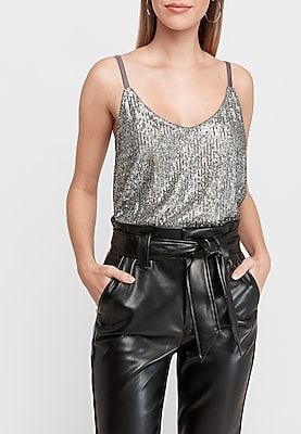 Sequin Cami Women's Silver Gray