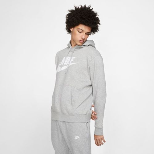 Felpa pullover con cappuccio e grafica Nike Sportswear Club Fleece - Uomo - Grigio