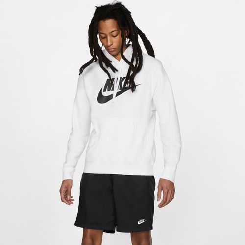 Felpa pullover con cappuccio e grafica Nike Sportswear Club Fleece - Uomo - Bianco