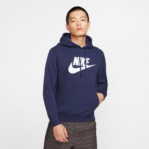 Felpa pullover con cappuccio e grafica Nike Sportswear Club Fleece - Uomo - Blu
