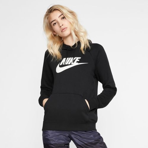 Felpa pullover in fleece con cappuccio Nike Sportswear Essential - Donna - Nero