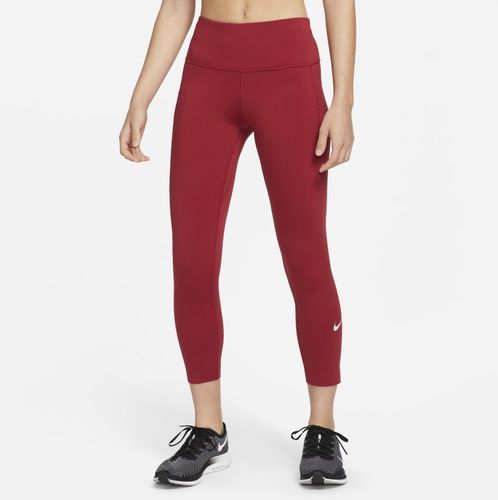 Leggings da running a lunghezza ridotta e vita media con tasca Nike Epic Luxe - Donna - Rosso