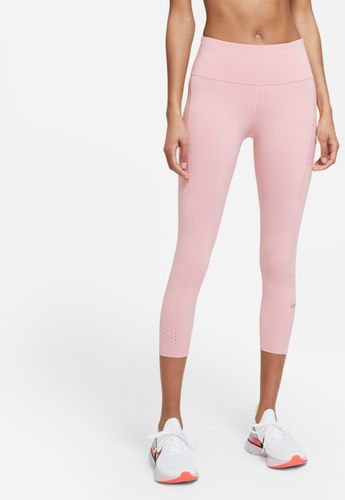 Leggings da running a lunghezza ridotta e vita media con tasca Nike Epic Luxe - Donna - Rosa