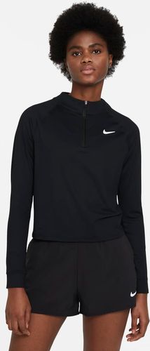 Maglia da tennis a manica lunga con zip a metà lunghezza NikeCourt Dri-FIT Victory - Donna - Nero