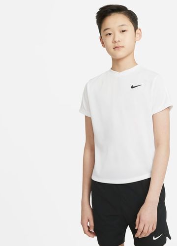 Maglia da tennis a manica corta NikeCourt Dri-FIT Victory - Ragazzo - Bianco