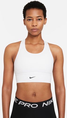 Bra Longline con imbottitura monopezzo e sostegno medio Nike Dri-FIT Swoosh - Donna - Bianco