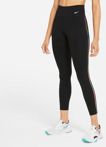 Leggings a 7/8 a vita media Nike One Rainbow Ladder - Donna - Nero