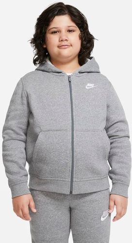 Felpa con cappuccio e zip a tutta lunghezza Nike Sportswear Club Fleece (Taglia grande) - Ragazzo - Grigio