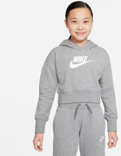 Felpa corta in French Terry con cappuccio Nike Sportswear Club - Ragazza - Grigio