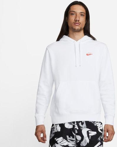 Felpa pullover con cappuccio Nike Sportswear Club Fleece - Uomo - Bianco