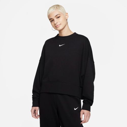 Maglia a girocollo oversize in fleece Nike Sportswear Collection Essentials - Donna - Nero
