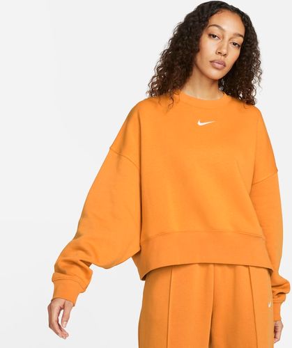 Maglia a girocollo oversize in fleece Nike Sportswear Collection Essentials - Donna - Marrone