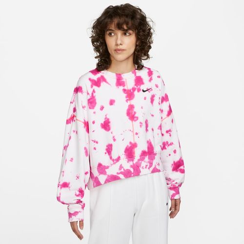 Felpa tie-dye a girocollo oversize in fleece Nike Sportswear - Donna - Rosa