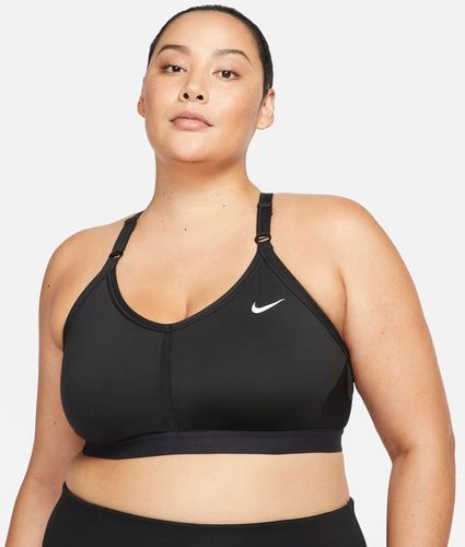 Bra imbottito a sostegno leggero con scollo a V Nike Indy (Plus size) – Donna - Nero