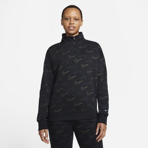 Maglia in fleece metallizzata con zip a 1/4 Nike Sportswear - Donna - Nero