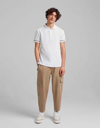 Maglietta A Maniche Corte Stile Polo In Piqué Uomo Xs Bianco