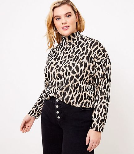 LOFT Plus Animal Spotted Mock Neck Top