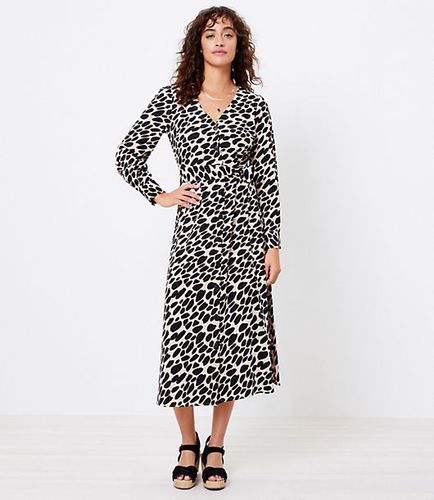 Petite Cheetah Print Midi Shirtdress