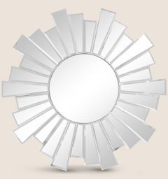 Sunburst Small Round Mirror - Silver - One Size