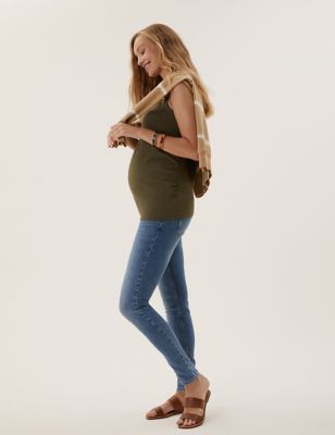 Marks & Spencer Maternity Ivy Premium Over Bump Skinny Jeans - Blue Denim - US 2 (UK 6)