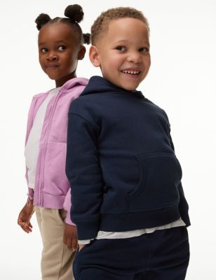 Cotton Pullover Hoodies (3 Mths - 7 Yrs) - Navy - 2-3 Years