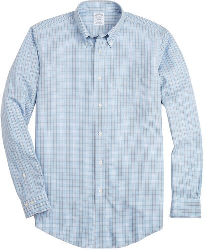 Brooks Brothers Non-Iron Regent Fit Blue Check Sport Shirt