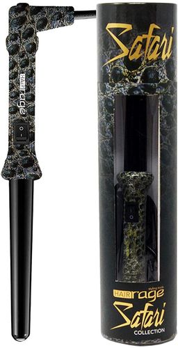 Hair Rage Animal Print Limited Safari Edition 1in Graduated Clipless Curling Iron Cone Wand