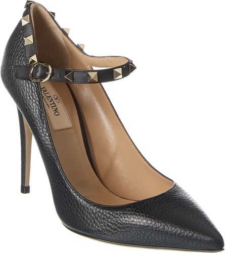 Valentino Rockstud 100 Grainy Leather Pump