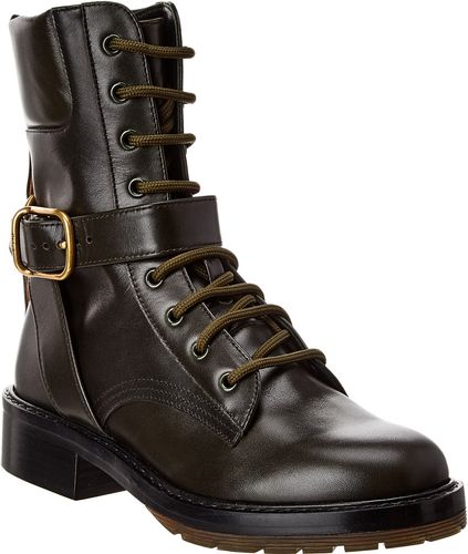 Chloe Diane Buckle Leather Combat Boot