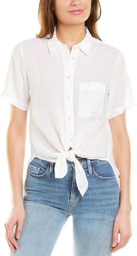 Theory Hekanina Linen-Blend Tie-Front Shirt