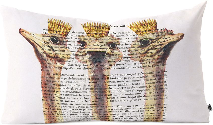Deny Designs Coco de Paris Royal Ostriches Oblong Throw Pillow