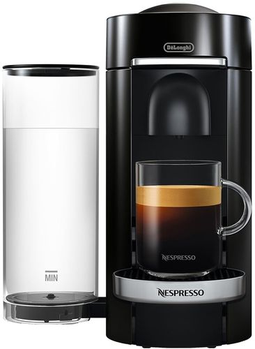 Nespresso VertuoPlus Deluxe Coffee & Espresso Single-Serve Machine in Piano Black with Chrome Detailing