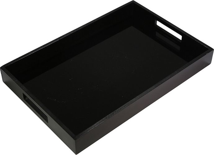 Sagebrook Home Black Wood/Glass Tray