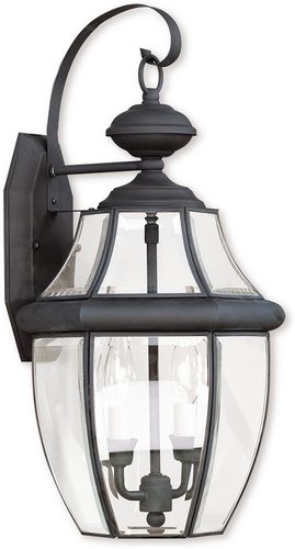 Livex Monterey 2-Light Black Outdoor Wall Lantern