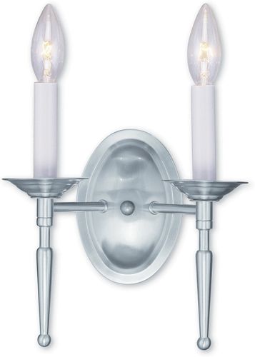Livex Williamsburgh 2-Light Brushed Nickel Wall Sconce