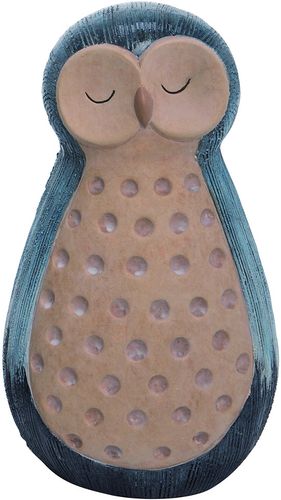 Transpac Terracotta Medium Multicolor Spring Glazed Owl Garden Statuette 3