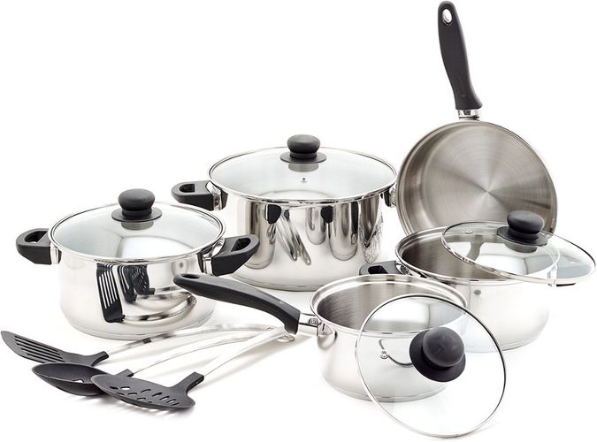 Old Dutch 12pc Stainless Steel Cookware Set & Kitchen Tools