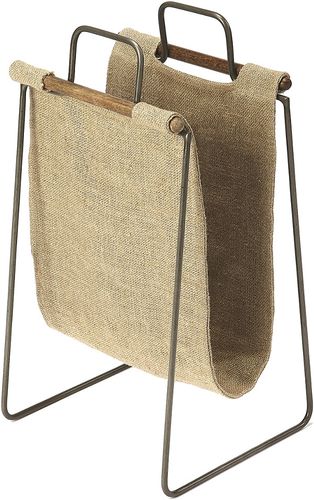 Butler Idaho Burlap & Metal Magazine Basket