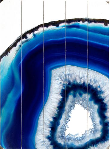 One Bella Casa Geode Abyss Silver Planked Wood Wall Decor By OBC