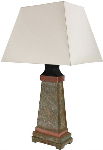 Sunnydaze Indoor Rustic Slate with Copper Trim Accent Table Lamp 30 Inch Tall