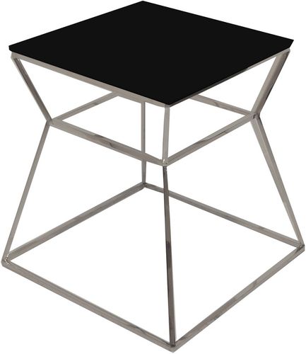 Pangea Geo Side Table Metal Frame With Glass Top