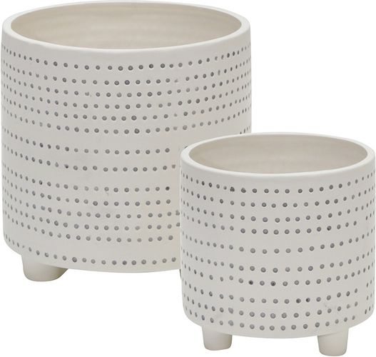 Sagebrook Home Ceramic Footed Planter Set