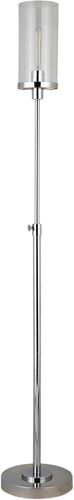 Abraham + Ivy Frieda Polished Nickel Floor Lamp with Clear Glass Shade