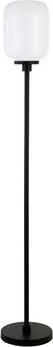 Abraham + Ivy Agnolo Blackened Bronze Floor Lamp with White Milk Glass Shade